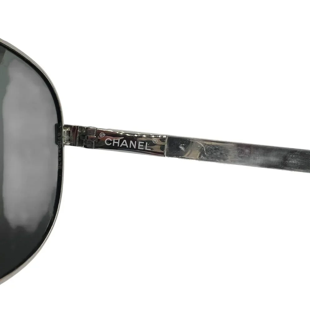 CHANEL silver mirrored